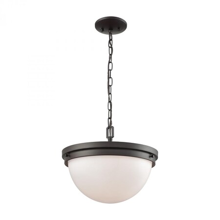 Thomas Beckett 3-Light Pendant, Semi Flush Mount Dual Mount in Oil Rubbed Bro CN120281